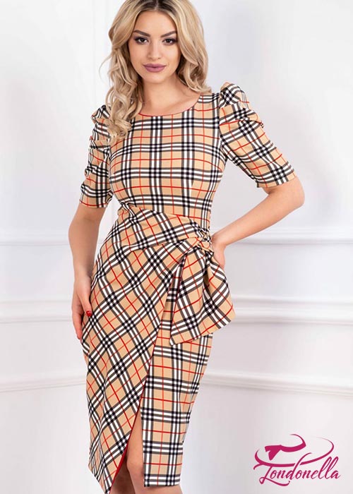 Mix dress with classic print dress & tightness on body