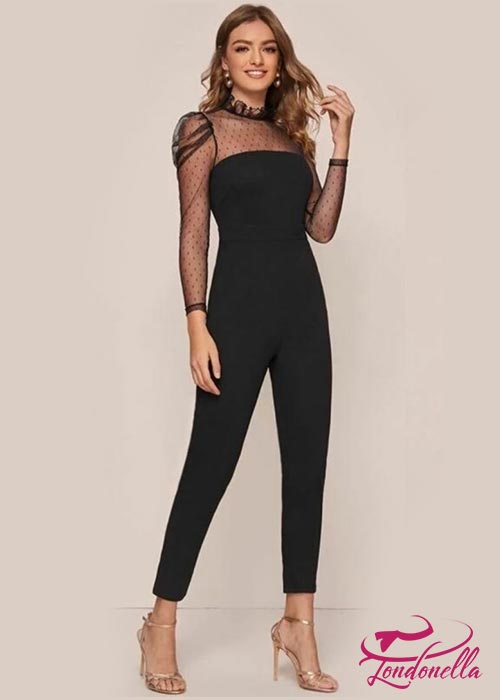 Black overall with tulle on top