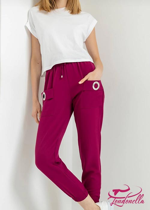 Casual Summer fuchsia pants with front pockets