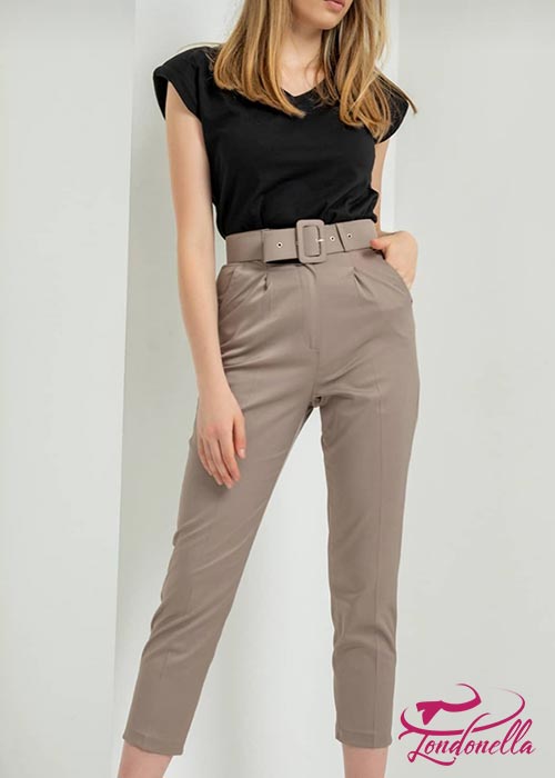 Summer gray trousers with belt fit elegant & casual look