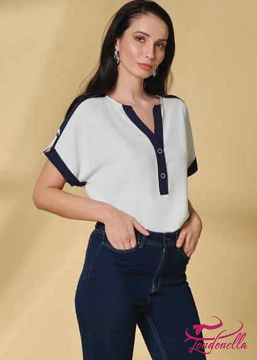 Amazing casual shirt white and blue